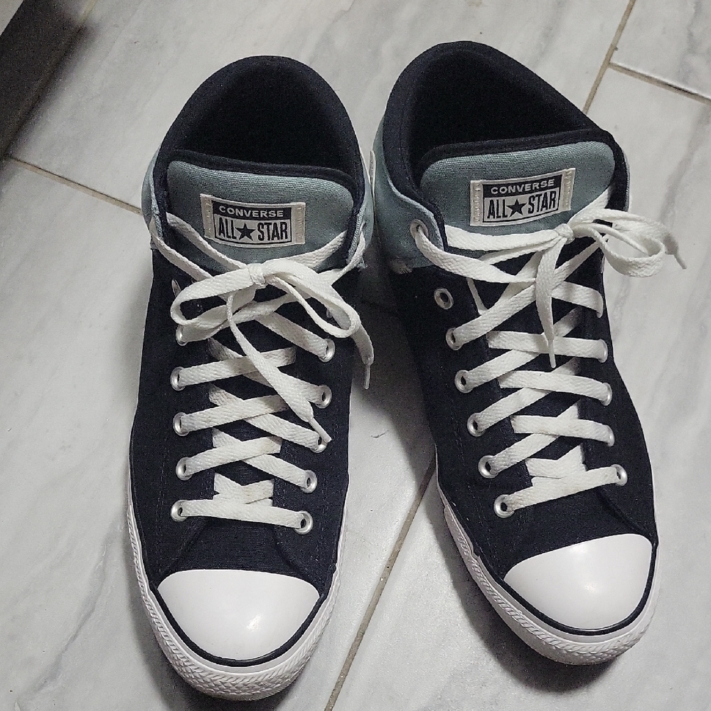 Converse All Stars UNISEX Black White and Gray Sneakers Size 12, Chuck Taylor